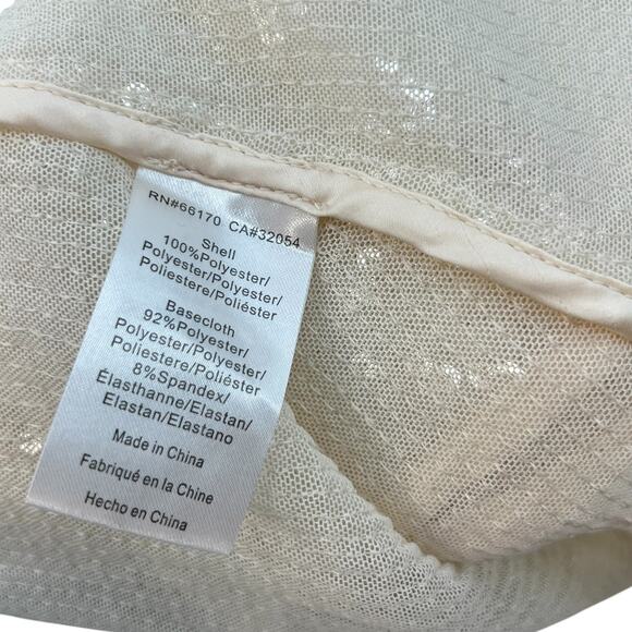 Hutch Jackson Sequin-Embellished Mesh Cover-Up Duster Kimono Cream Plus Size 3X - Picture 15 of 16